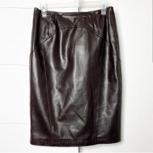Chocolate leather skirt